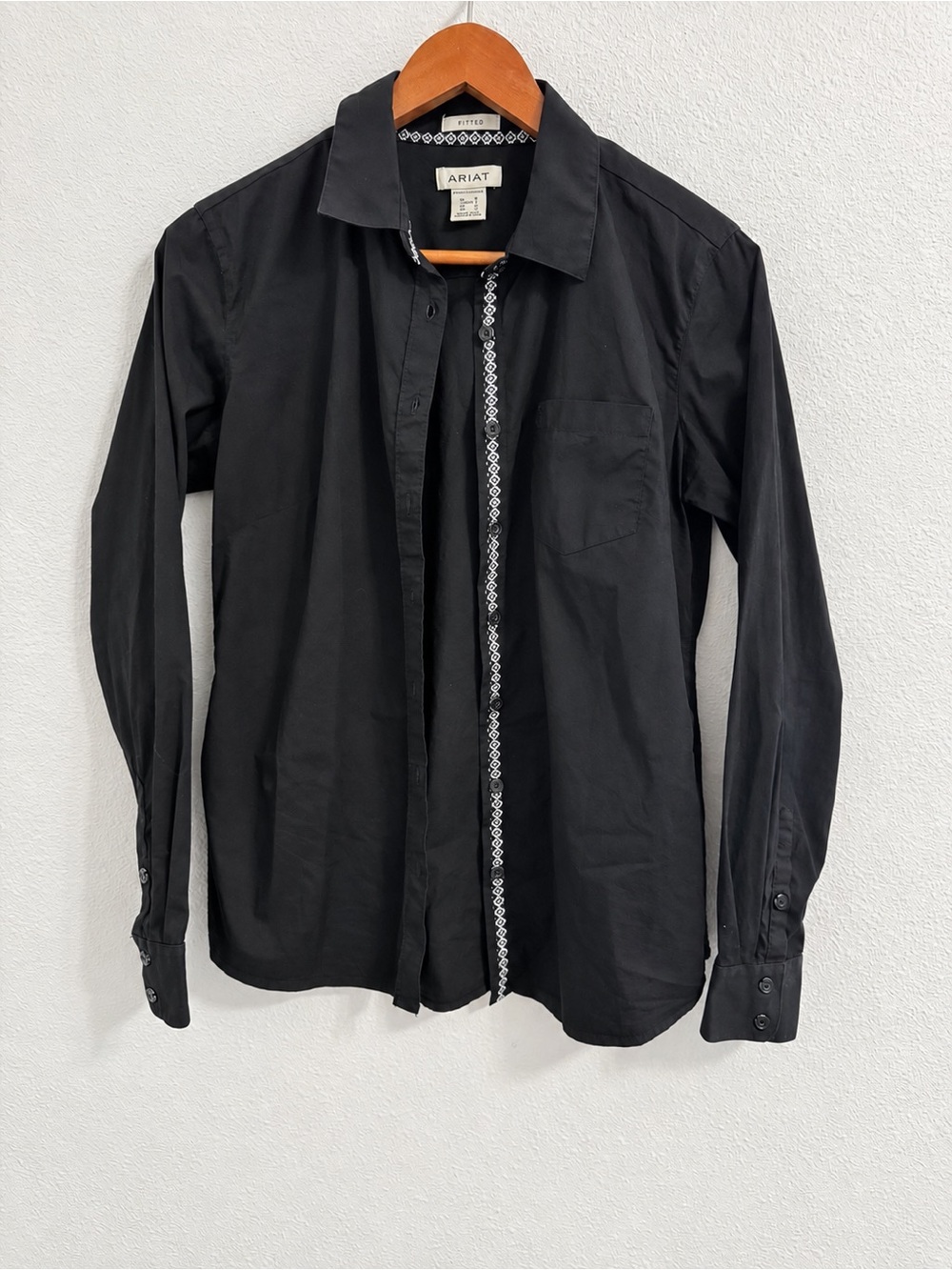 Ariat Kirby Stretch Shirt Women’s M Black Fitted Western Button Down